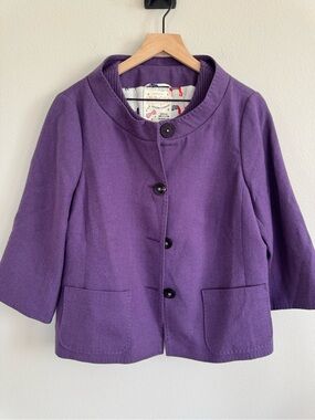Mac’s Maison Common Purple 100% Wool Jacket German Designer Lagenlook 44